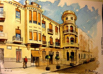 Acuarela Casa Serrano Mariano Albaladejo