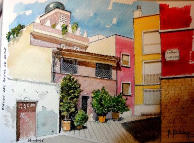 Acuarela Rincón Rabal Mariano Albaladejo