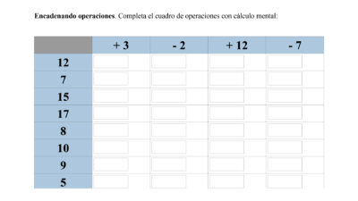 Estimulación Cognitiva - Encadenando operaciones