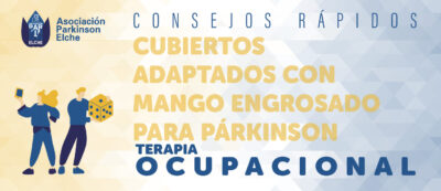 Cubiertos adaptados con mango engrosado para párkinson