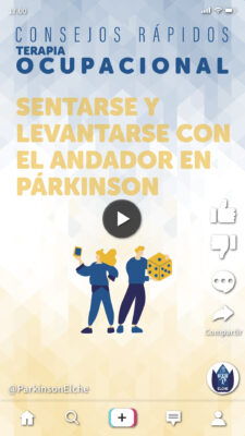 Sentarse y levantarse con el andador en párkinson