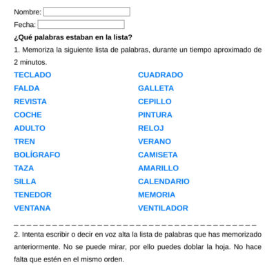 ¿Qué palabras estaban en la lista?