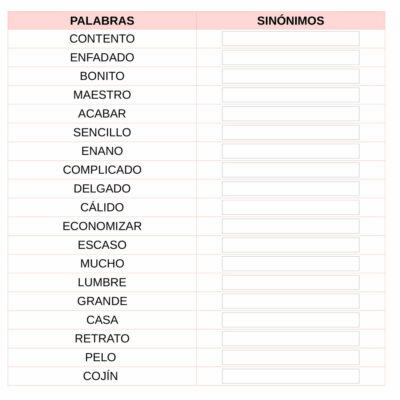 Pensar sinónimos