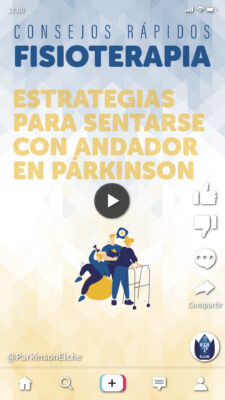 Estrategias para sentarse con andador en párkinson