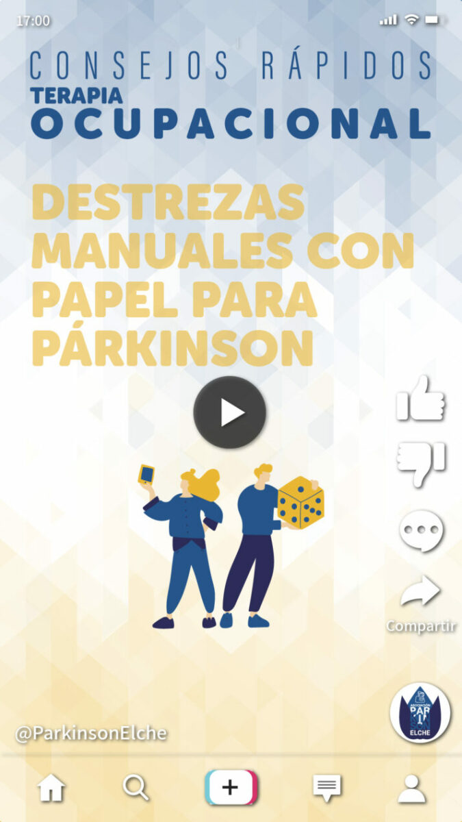 Destrezas manuales con papel para párkinson