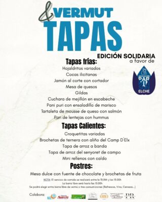 Imagen del menú - Vermut & Tapas solidario en Elche a favor de Párkinson Elche