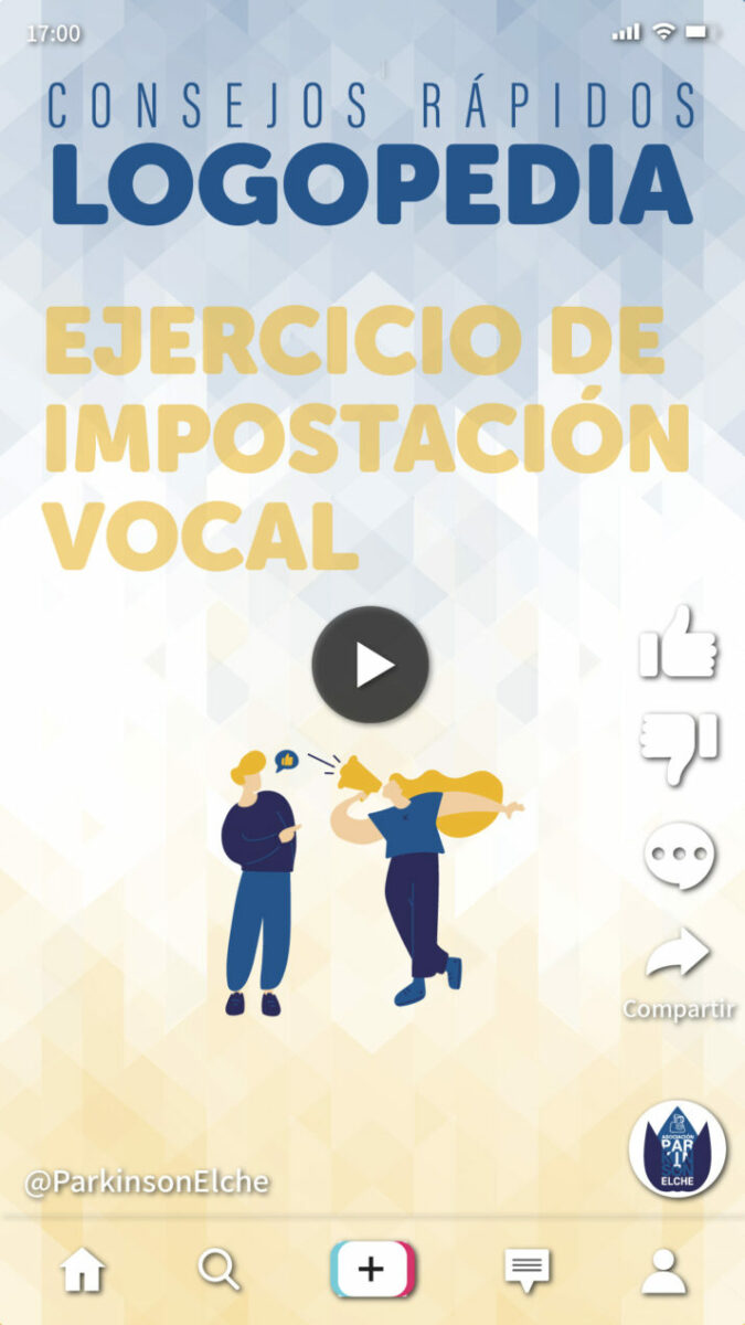 Ejercicio de impostación vocal para párkinson