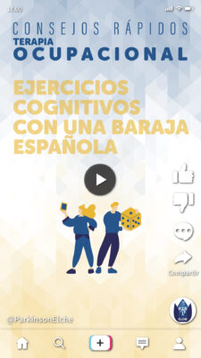 Ejercicios cognitivos con una baraja española para párkinson