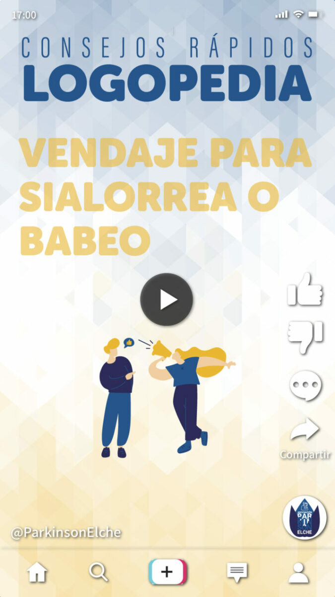 Vendaje para sialorrea o babeo en párkinson