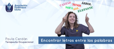 Encontrar letras entre las palabras. Ejercicio cognitivo para párkinson