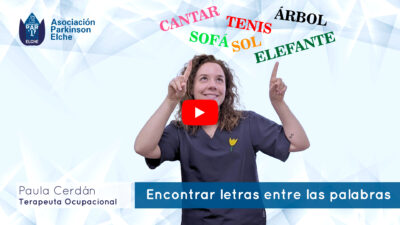 Encontrar letras entre las palabras. Ejercicio cognitivo para párkinson