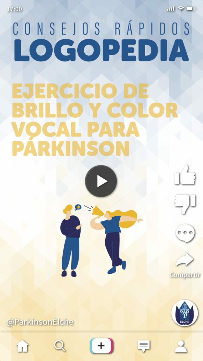 Ejercicio de brillo y color vocal para párkinson