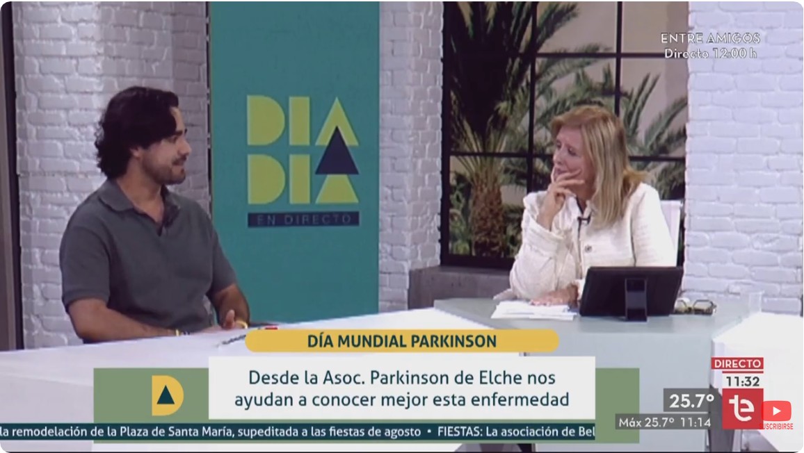 Entrevista en TeleElx a representante de la Asociación Parkinson Elche en el programa Día a Día con Rosmari Alonso