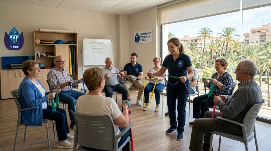 Servicios terapéuticos para personas con párkinson en Elche en terapia grupal